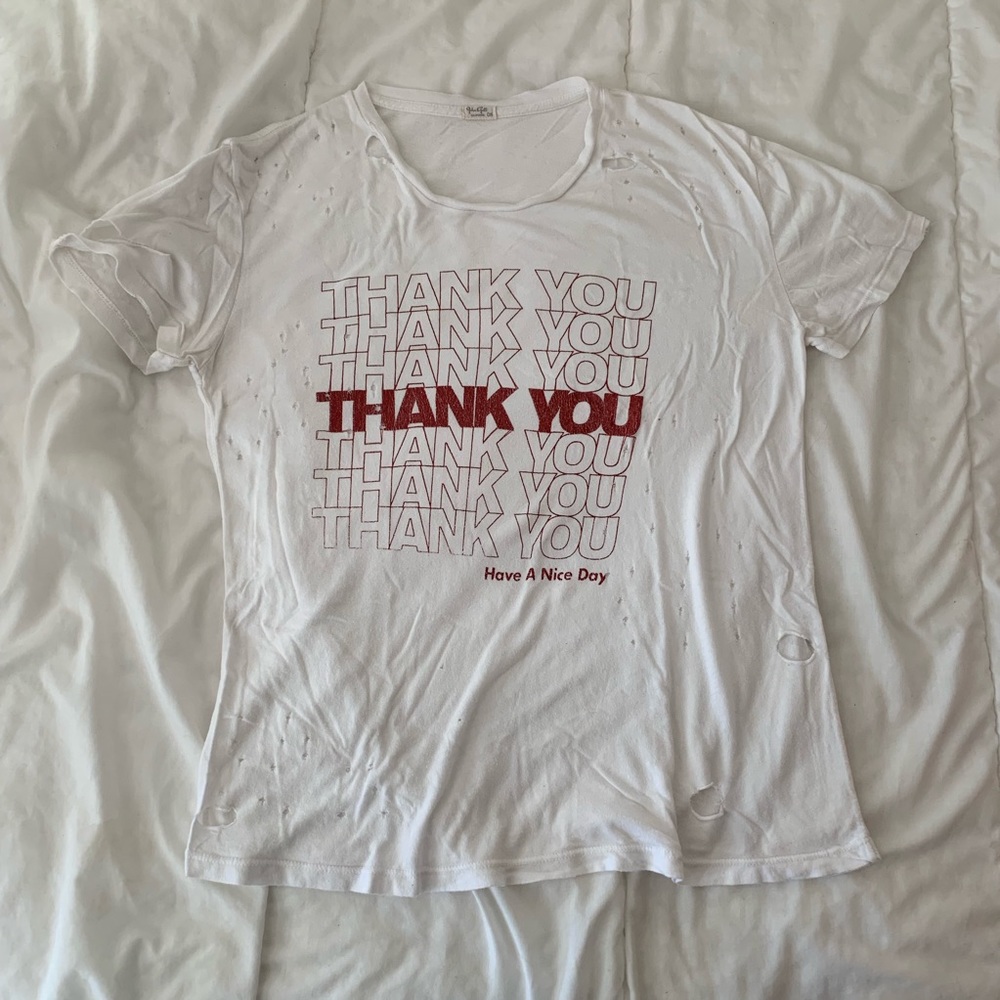 ‘Thank You’ Distressed T-Shirt 🐇